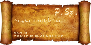 Petyka Szultána névjegykártya